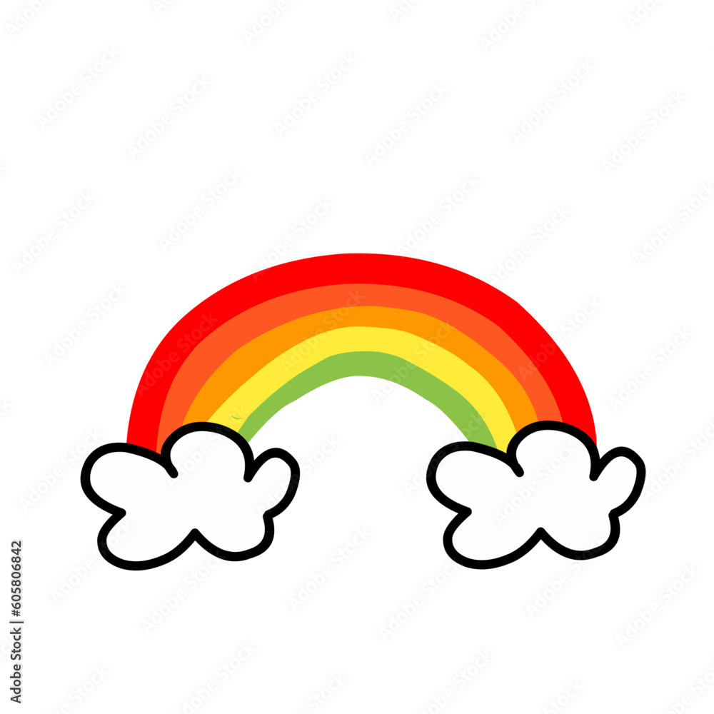 Rainbow and Cloud Icon Rainbow and Cloud Icon