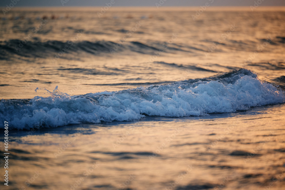 Waves during summer sunset at Adriatic sea. Waves during summer sunset at Adriatic sea.