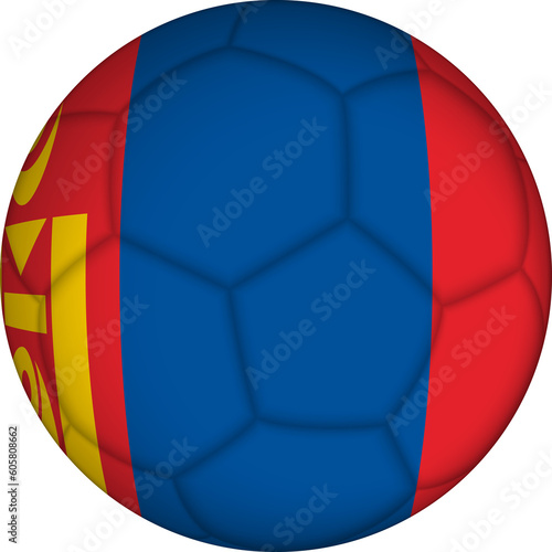 Football ball with Mongolia flag pattern.