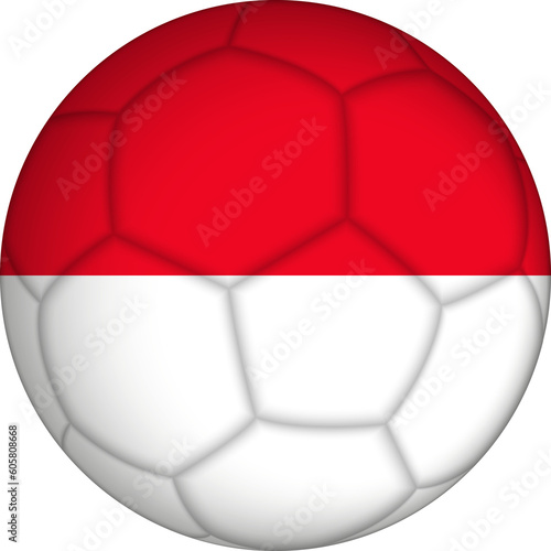 Football ball with Indonesia flag pattern.