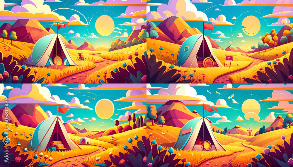pattern with camping theme