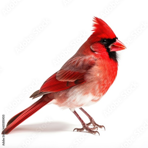 Cardinal bird isolated on white background. Generative AI © Razvan