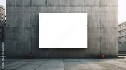 Blank white billboard mockup. 3d illustration generative ai 