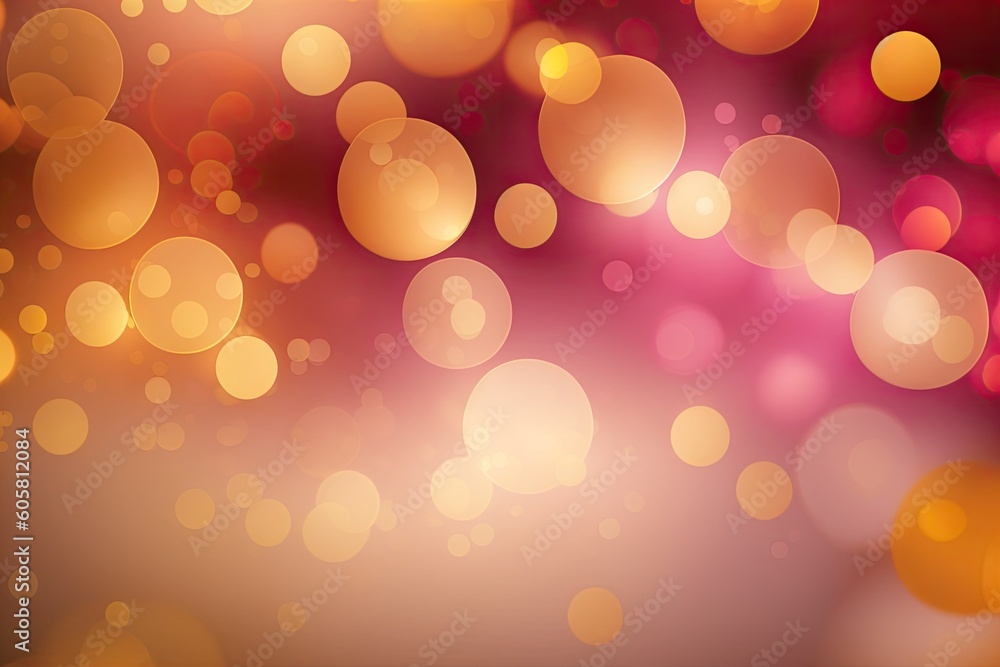 Photo with an abstract light background in orange or pink, colorful lights, lovely summer or celebration lighting.Abstract festive grunge backdrop that is blurry. Generative AI