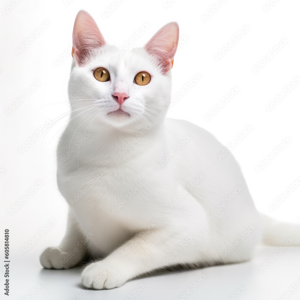 Thai Pointed cat cat isolated on white background. Generative AI