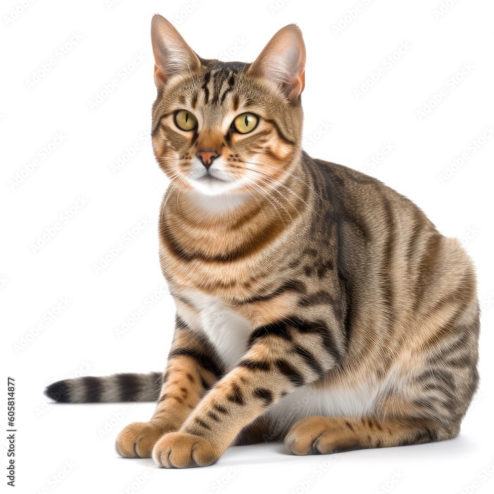 European Shorthair cat isolated on white background. Generative AI