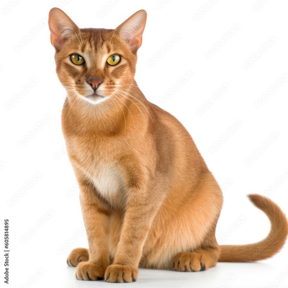 Malayan cat cat isolated on white background. Generative AI