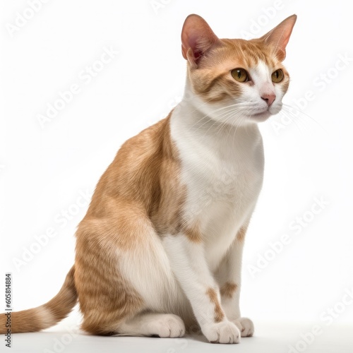 Javanese cat cat isolated on white background. Generative AI