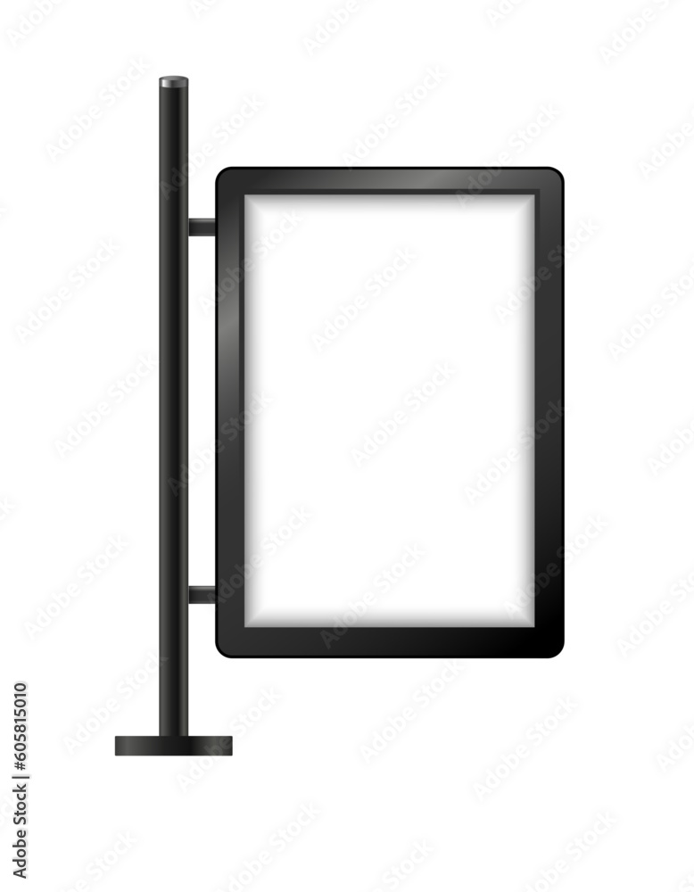 Street sign hanging mounted illuminated lightbox isolated on transparent background. realistic empty blank mockup template. Vector Street sign hanging mounted illuminated lightbox isolated on transparent background. realistic empty blank mockup template. Vector