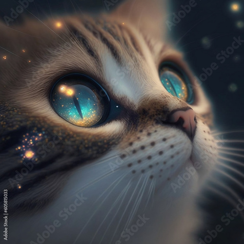 Cat with beautiful starry eyes