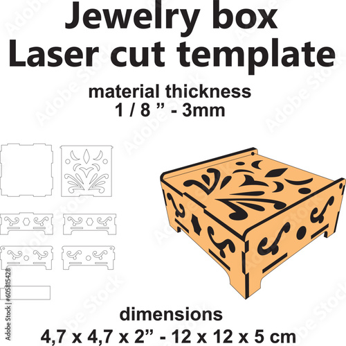 Laser cut small Jewelry box Gift box home decor desk organizer woodwork diy crafts