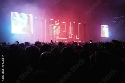 Canvas Print people dancing at an electronic music concert
