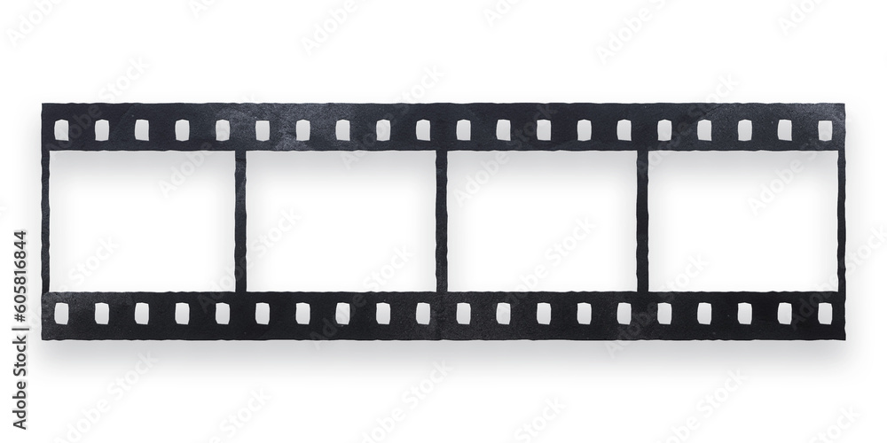 Film strip paper cut-out isolated on transparent background