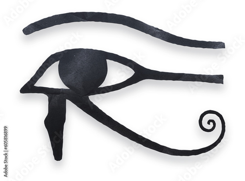 Eye of Horus ancient Egyptian symbol as paper cut-out isolated on transparent background photo