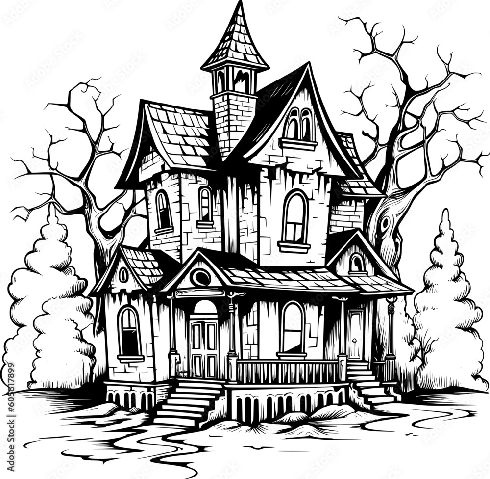 Halloween House Illustration