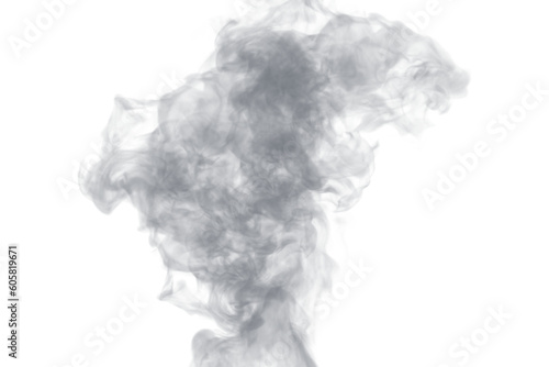 PNG black smoke isolated on transparent white background.