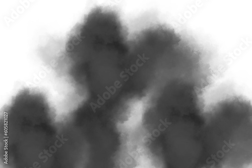 dark black smoke isolated on transparent white background. PNG smoke