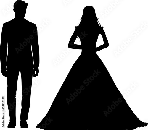 Vektor Silhouette - Ehepaar bei der Hochzeit