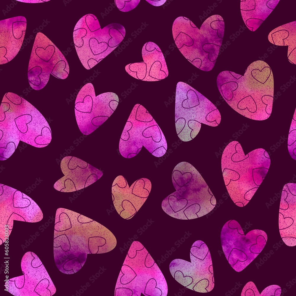 Valentines hearts cartoon pattern for wrapping and kids clothes print and fabrics and gift box Valentines hearts cartoon pattern for wrapping and kids clothes print and fabrics and gift box