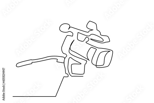 professional camera recording press film object line art