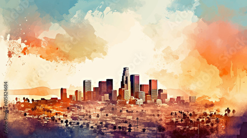 los angeles watercolor