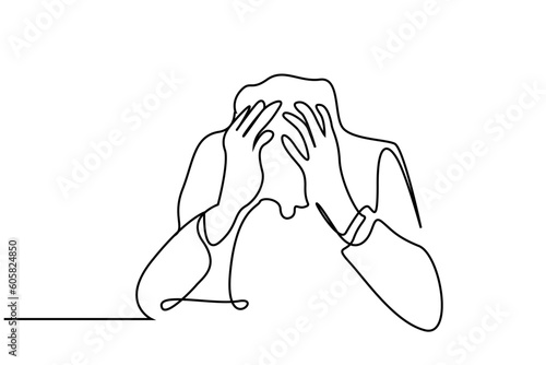 businessman bankruptcy dismissal crying sad line art