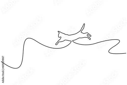 animated hyperactive cute cat jumping flying in the air