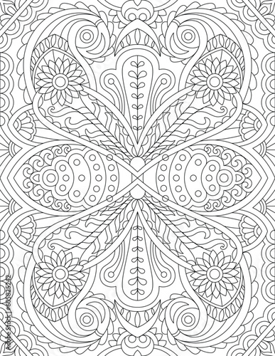 abstract seamless pattern background coloring page