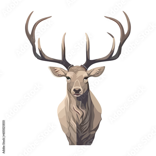 Horned stag winter forest a trophy icon