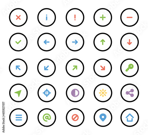 set of buttons icons