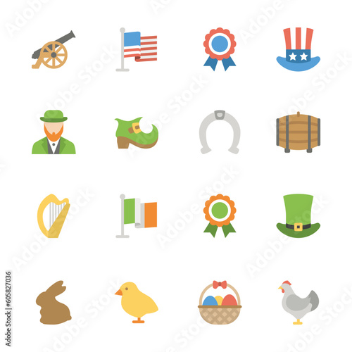 set of holiday icons