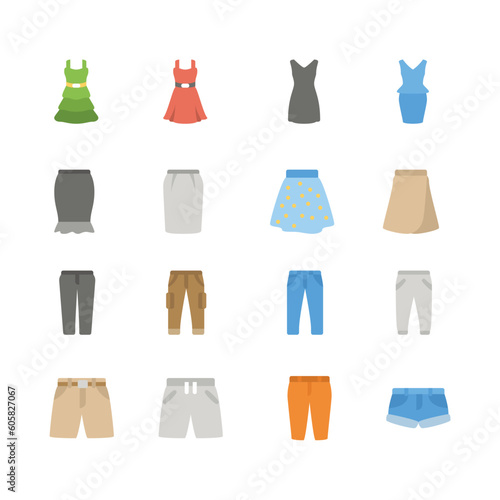 set of clothes icons