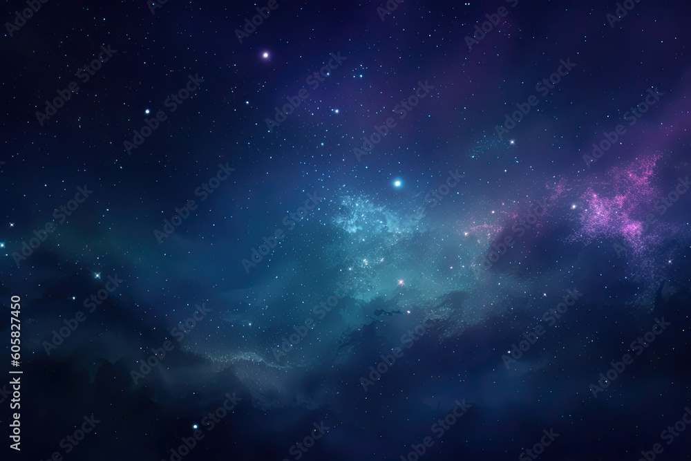 Naklejka premium Captivating celestial background, a breathtaking night sky filled with stars, nebulae, and cosmic wonders, perfect for astronomy-related content, sci-fi designs, or spiritual themes