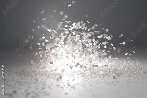 background white abstract bokeh confetti sparkle explosion wallpaper background elegant minimal subtle light grey shadows product packaging or display backdrop technology or luxury fr generative ai