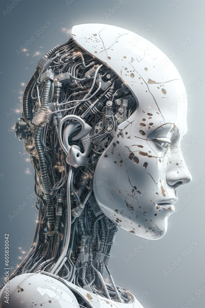 if AI were a digital being, Backround white, humanoid appearance, technology, futuristic, AI generated if AI were a digital being, Backround white, humanoid appearance, technology, futuristic, AI generated