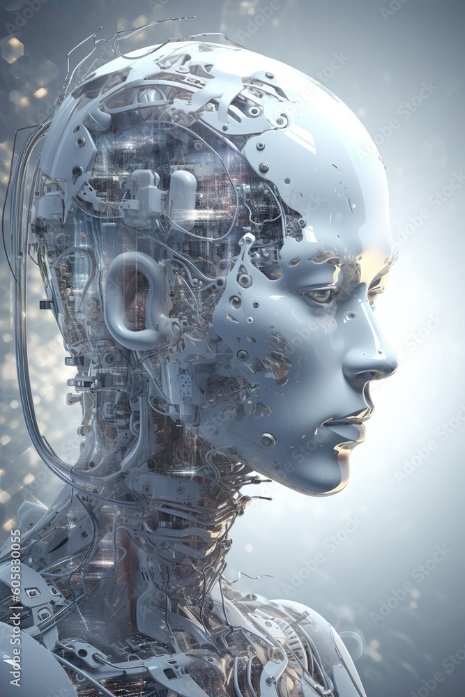 if AI were a digital being, Backround white, humanoid appearance, technology, futuristic, AI generated if AI were a digital being, Backround white, humanoid appearance, technology, futuristic, AI generated