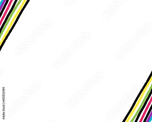 white background with color lines corner frame, blank space presentation page, graphic design background, powerpoint template, portfolio layout, corporate backdrop