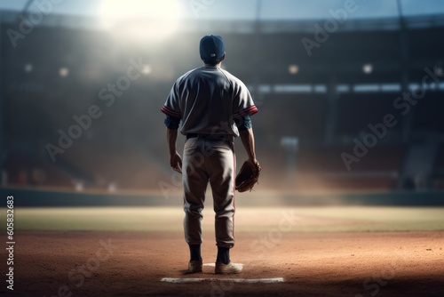 Back view of a baseball player - generative ai © Kamil