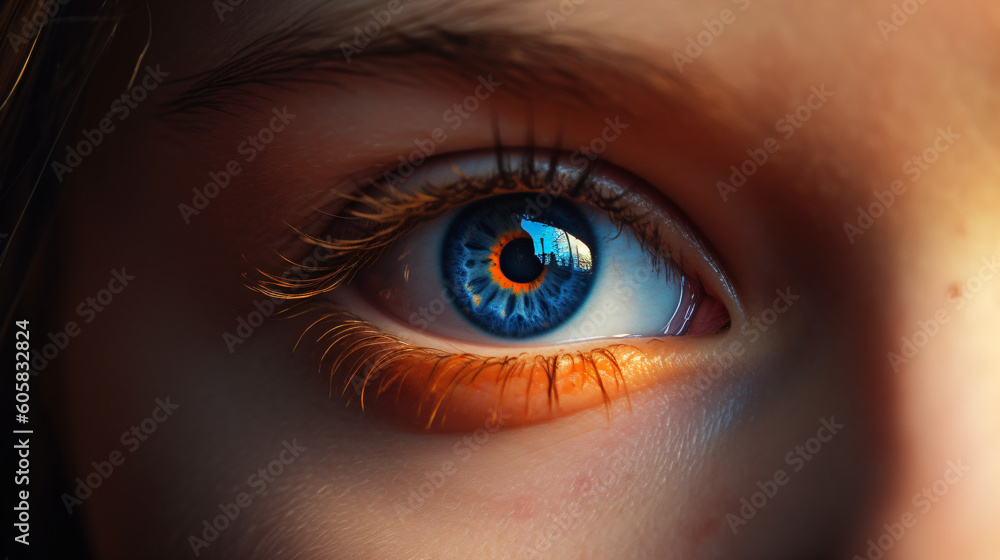 A close up of a child's blue eye Generative Ai A close up of a child's blue eye Generative Ai