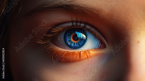 A close up of a child s blue eye Generative Ai