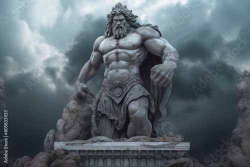 An ancient statue of a god, generative AI photo