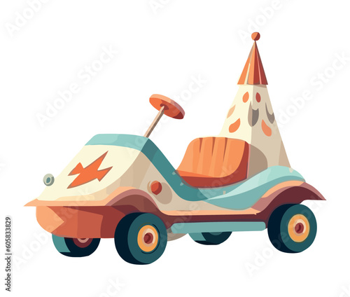 fair carnival funny cart icon
