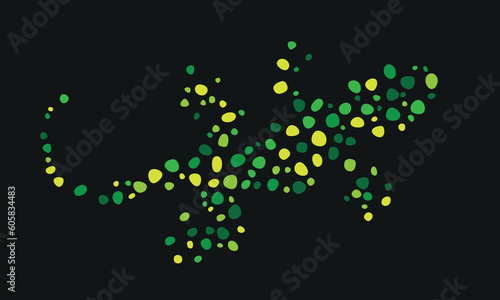 Decorative gecko lizard multi color pattern of dots mosaic illustrative decoration