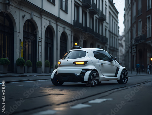 electric and ecological car in the city © sebastianav1994