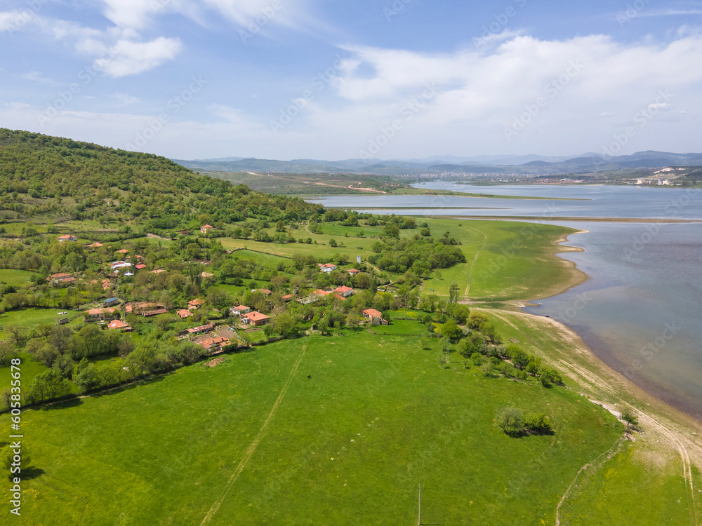 Naklejka premium Aerial view of Studen Kladenets Reservoir, Bulgaria