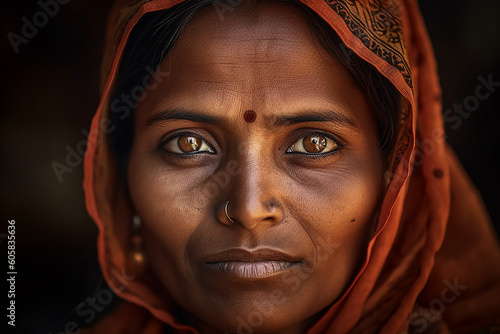 Portrait of a senior indian woman. Generative AI