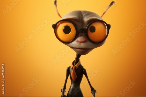 Anthropomorphic ant dressed in a suit like a businessman. Business Concept. AI generated, human enhanced