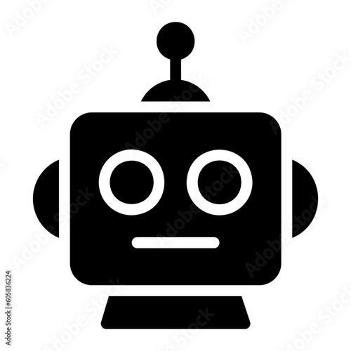 robot glyph icon