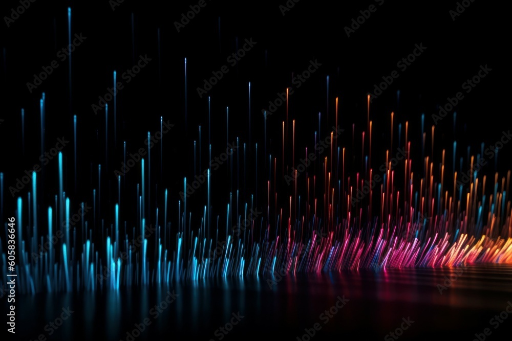 Spectrum neon lights abstract background. Futuristic parallel lines. AI generated, human enhanced Spectrum neon lights abstract background. Futuristic parallel lines. AI generated, human enhanced