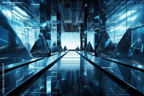 Abstract futuristic glass background or backdrop. AI generated, human enhanced